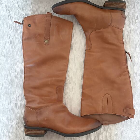 Riding Boots Leather Equestrian Tall Zip 9.5 Sam Edelman Penny Preppy Y2K Boho - Picture 1 of 15